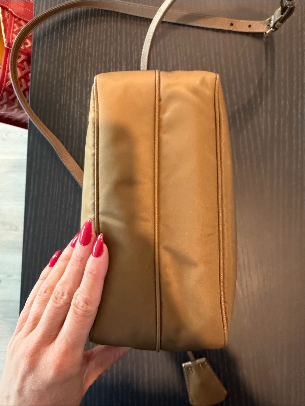 Prada cognac re-Nylon camera crossbody Bag with Leather Trim; worn 10 times max - Picture 16 of 16